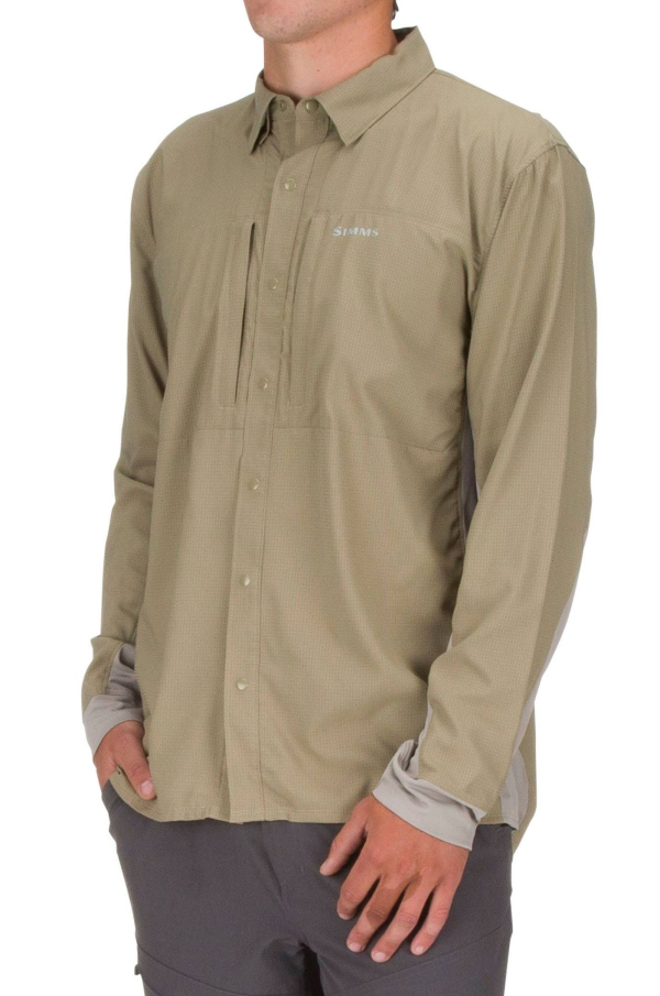 Simms Intruder BiComp Shirt Tan Model Simms Intruder BiComp Shirt Tan Model